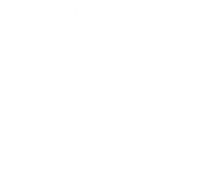 Stylized white logo on black background featuring a circular badge with bold text above it.